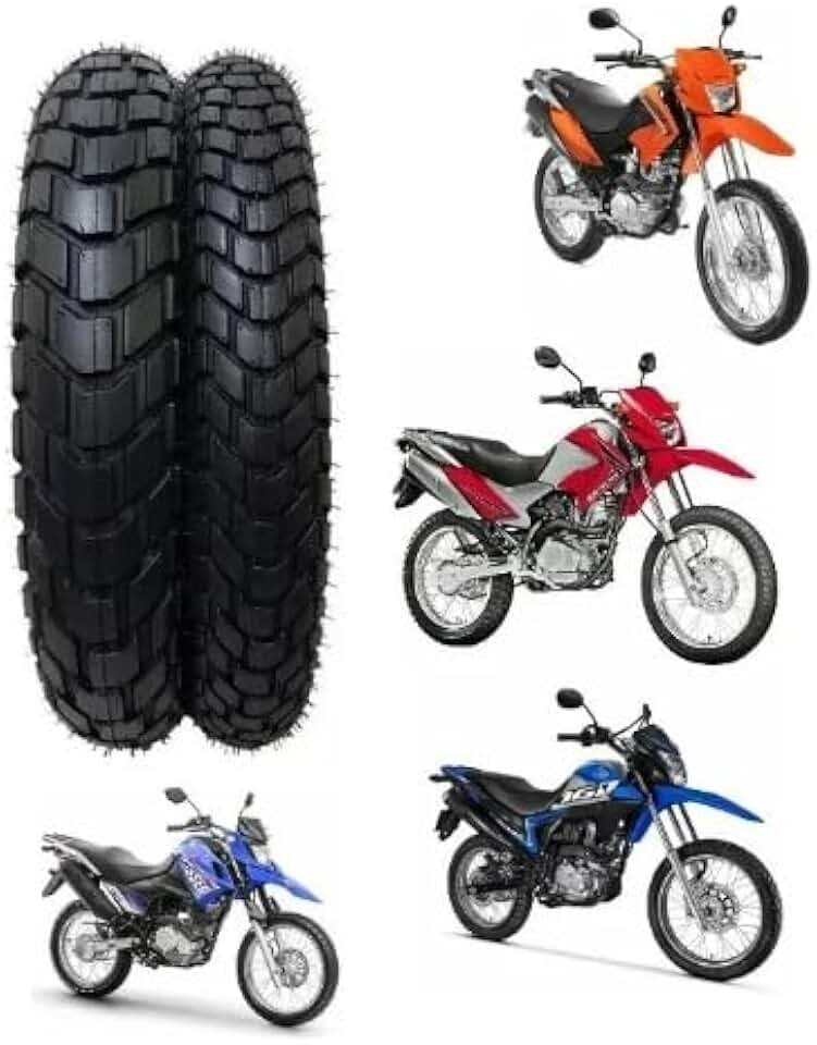 Par Pneu Moto para Bros Xre Crosser, Medidas 110/90-17 + 90/90-19