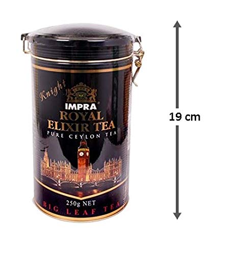 IMPRA Ceylon Royal Elixir Knight Tea Big Leaf aus Sri Lanka, 3er Pack Schwarzer Ceylon-Tee , großblättrig, lose in Dose (3x 250g)