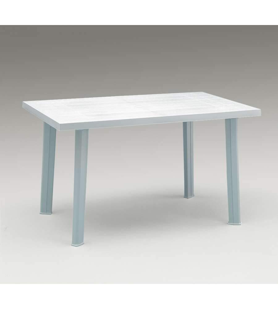 Progarden 9694350 VELO - Tavolo conponibile rettangolare, Polipropilene, Bianco, 126 x 76 x 72 cm
