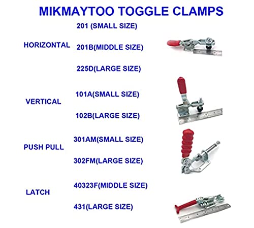 Image of Toggle Clamp Latch Anti-slip 12 Pack Hand Tool Quick Release Heavy Duty Toggle Clamp Tool for Wood Working (301AM-12 PCS)