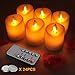 Produktbild LED Kerzen, Flammenlose Kerzen Licht 7.5CM Satz Set aus 6 batteriebetrieben - Flackernde Kerzen realistischen tanzenden LED Flammen und 10-Tasten Fernbedienung mit 2/4/6/8-Stunden Timer