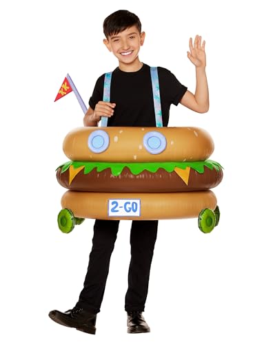 Spirit Halloween Kids Patty Wagon Ride-Along Inflatable Costume - SpongeBob SquarePants, Boys, CHILD ONE SIZE FITS MOST, Multicolor