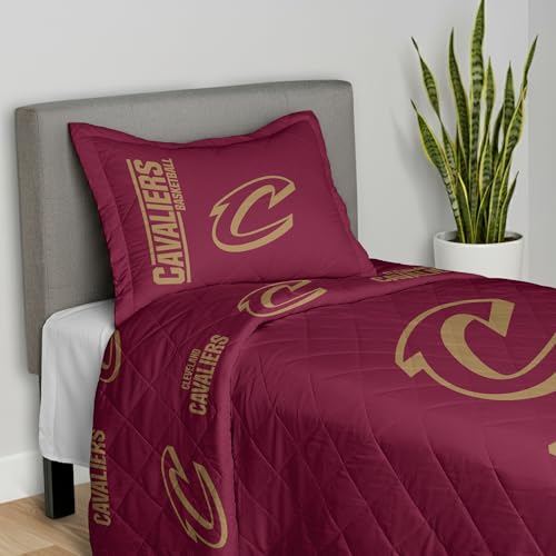 Northwest NBA Cleveland Cavaliers Summarize Quilted Throw Blanket with Sham, Soft Cozy Bedding, All Seasons, 60 x 80 inches by Northwest - Image 2