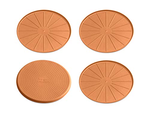 WeatherTech 10" Coasters for Home Surfaces, Anti-Skid, No-Slip knibs - Set of 4, Terra Cotta - (8A10CSTTC)