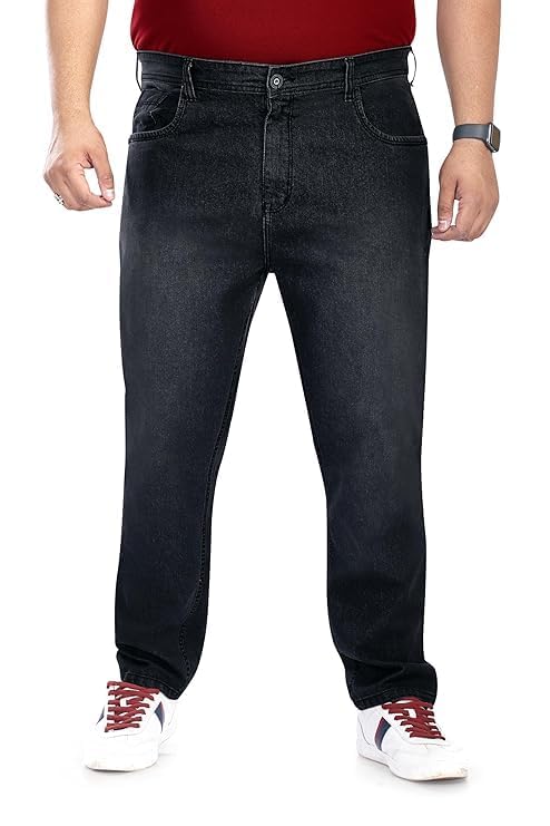 Image of Pluss Tribe - Plus Size Jeans for Men - Denim Jeans - Ideal for Casual, Office Available Sizes : 40 to 52