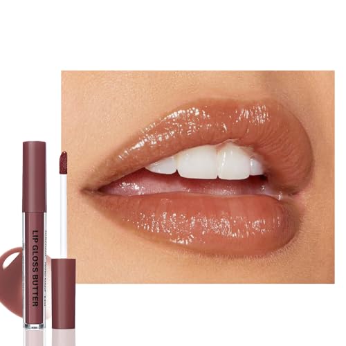 Image of Browm Honey Butter Lip Stain Tinted Lip Gloss, Shine Moisturizing Plumper Liquid Lipstick for Women,Natural Nourishing Hydrating Lip Balm for Dry Lips,Lightweight Lip Liner Care Makeup,Vegan #1