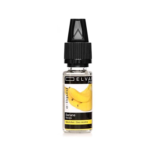 Elvapo Premium E-LIQUID Banane Flasche mit extra schmalem Tropfaufsatz, 10 ml