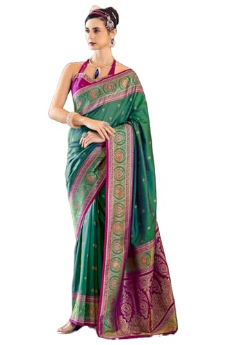 Sari traditionnel en soie Banarasi 11618 pour femme taille XX-Large
