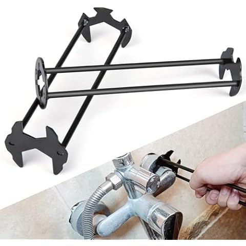 DUXCIYHTA 2-Pack Universal Sink Wrench Set - Multifunctional 7-Size Under Basin & Four-Claw Hexagon Plumbing Installation & Removal Tools for Bathroom & Kitchen Faucets & Hoses Cover