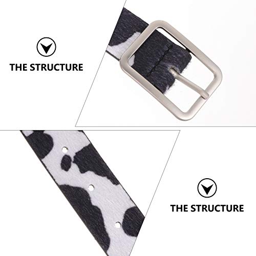 Cow Printed Pu Waist Belt Women Cow Belt Bull Waistband Black White Cow Dot Waist Chain for Female Adjustable Cows Pattern Jeans Belt4