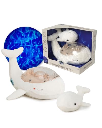 Image of Cloud b Ocean Projector Nightlight with White Noise Soothing Sounds | Adjustable Settings and Auto-Shutoff | Tranquil Whale Family - White
