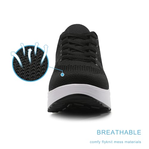 Image of RUIDENG Platform Sneakers for Women Air Cushion | Walking Shoes Women Comfortable All Day | Thick Rocker Bottom