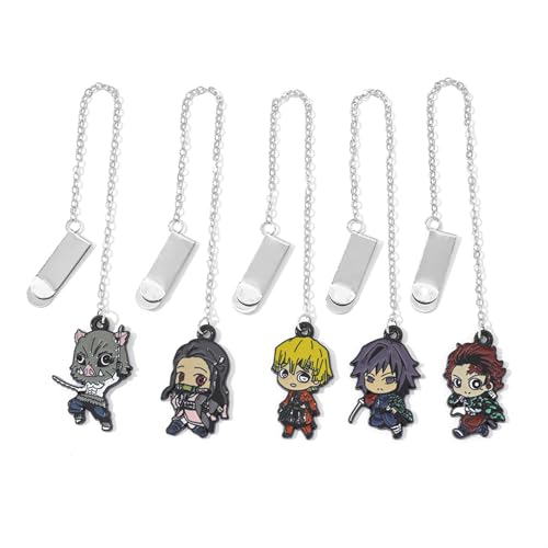 5PCS Anime Metal Bookmarks Set
