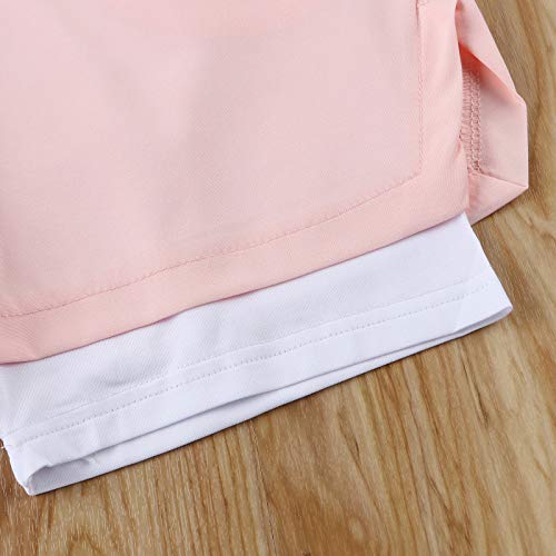 Ziuwabor Men's Running Shorts Double Layer Exercise Gym Workout Quick Drying Training Joggers 2 In 1 Sports Shorts With Zip Pockets (Xs, Pink) #TOP4