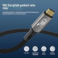 USB4 Kabel, Thunderbolt 4 Kabel,240W Ladekabel 40Gbps Datenkabel,8K@60Hz 4K120Hz HDR,PD3.1,USB C zu USB C Kabel, für Hub,Dock MacBook, M2,M3,Mac Studio SSD,Laptops,Monitor (1M Male/40G 240W Cable) – Ansicht 2