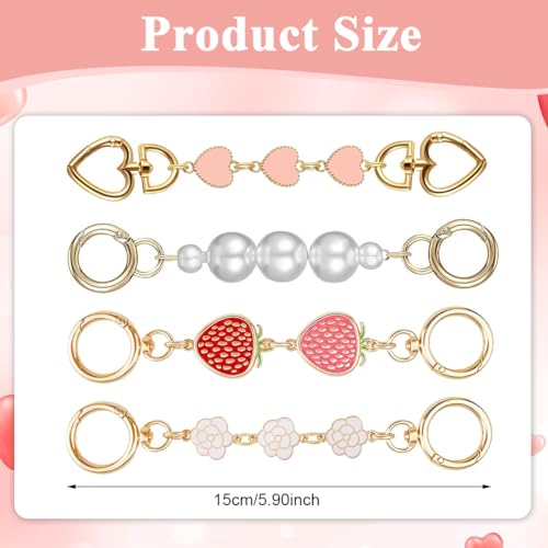 Image of PALAY 4Pcs Bag Extender Chain Golden Chain Extender for Bag 5.7-6.7 Inches Cute Charm Chain Strap for Bags Quick Connection Bag Extender Chain Fashion Bag Extender Chain for Purse, Handbag, Sling Bag