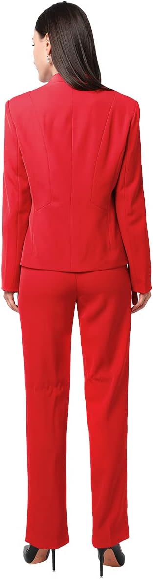 YUNCLOS Women's Business Office 1 Button Blazer Jacket and Pants Suit Set - Image 6