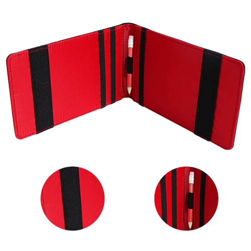 MiOYOOW Leather Scorecard, Large Size Leather Scorecard Holder Stat Tracker Sheet with Elastic Strap for Sports Competitions - Image 3