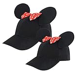 Disney Toddler Minnie Mouse Ears Hat, Set of 2 for Mommy and Me, Matching Little Baseball Caps, Adult and Girl 2-5, Age 2-4 Years