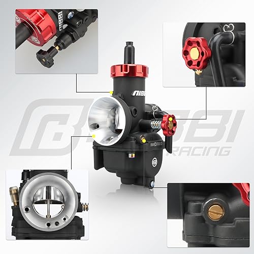 Image of NIBBI PE30 Carburetot for Hawk 250 Dirt Bike, with Air Filter Intake Manifold Connector, Hawk250 Carb upgrade Performance Enhancement