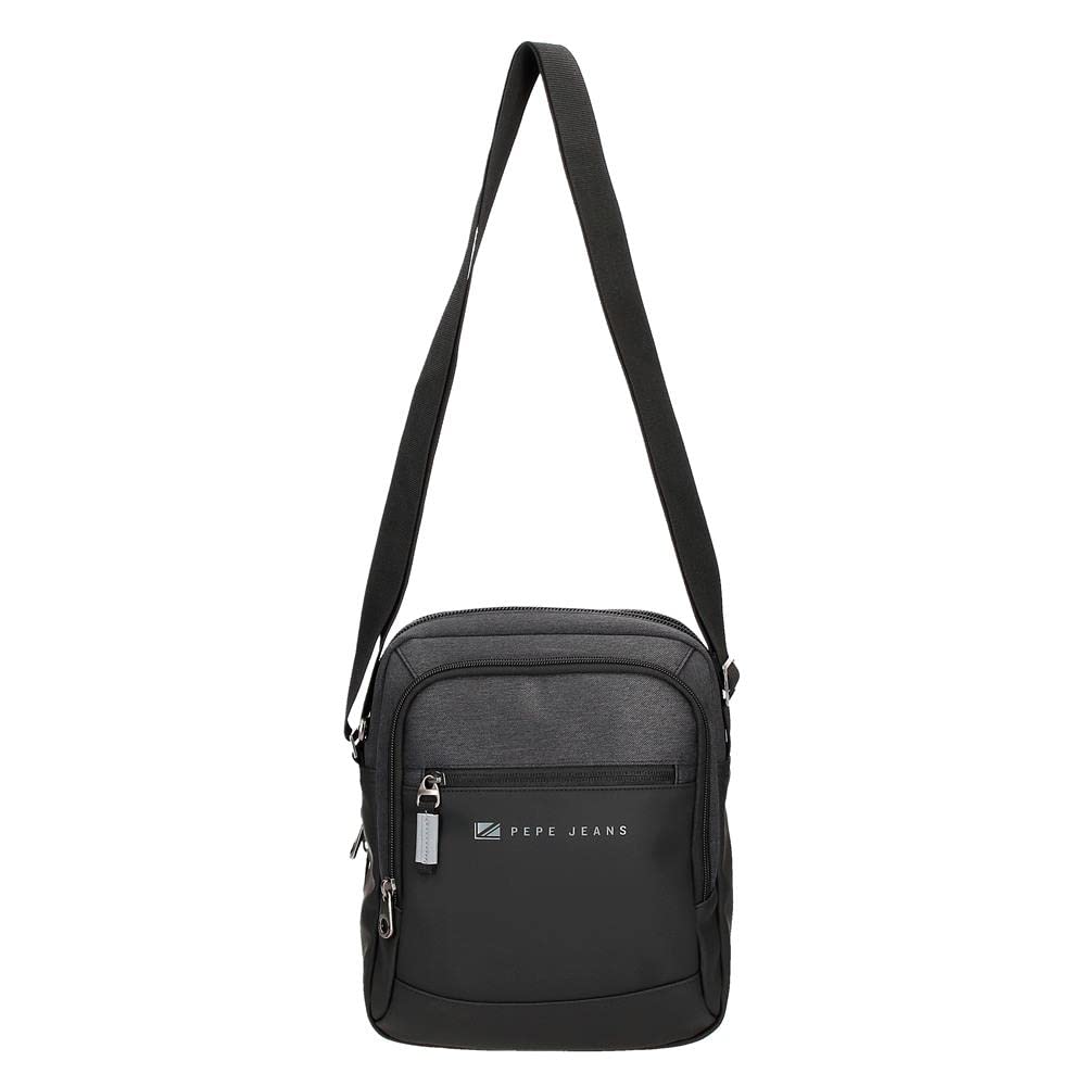 Pepe Jeans Jarvis Sac à Main Noir 25 x 16 x 1 cm Polyester