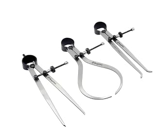 3 Pieces Spring Caliper Set - Inside, Outside & Divider 6" inch 150 mm Measuring Tool