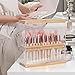 JACKCUBE DESIGN Bamboo Makeup Brush Holder Organizer With Transparent Drawer - 29 Holes Beauty Cosmetic Display Stand (8.77 x 3.38 x 8.46 Inches) - MK228C