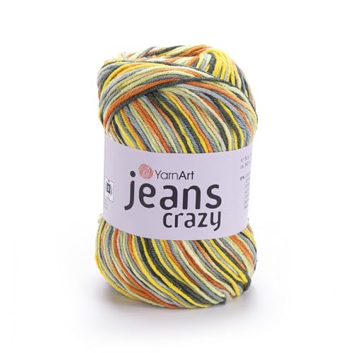 YarnArt Crazy Cotton Acrylic Yarn – Multicolor Soft Knitting & Crochet Yarn for Amigurumi, Baby