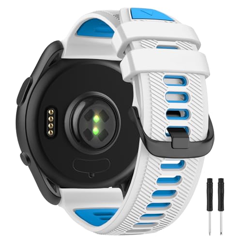 Velocarer �E�H�b�`�o���h Garmin Forerunner 965/Forerunner 955/Forerunner 945/Forerunner 935/Descent G1�p 22mm �\�t�g�V���R�������p�o���h �z���C�g&�u���[