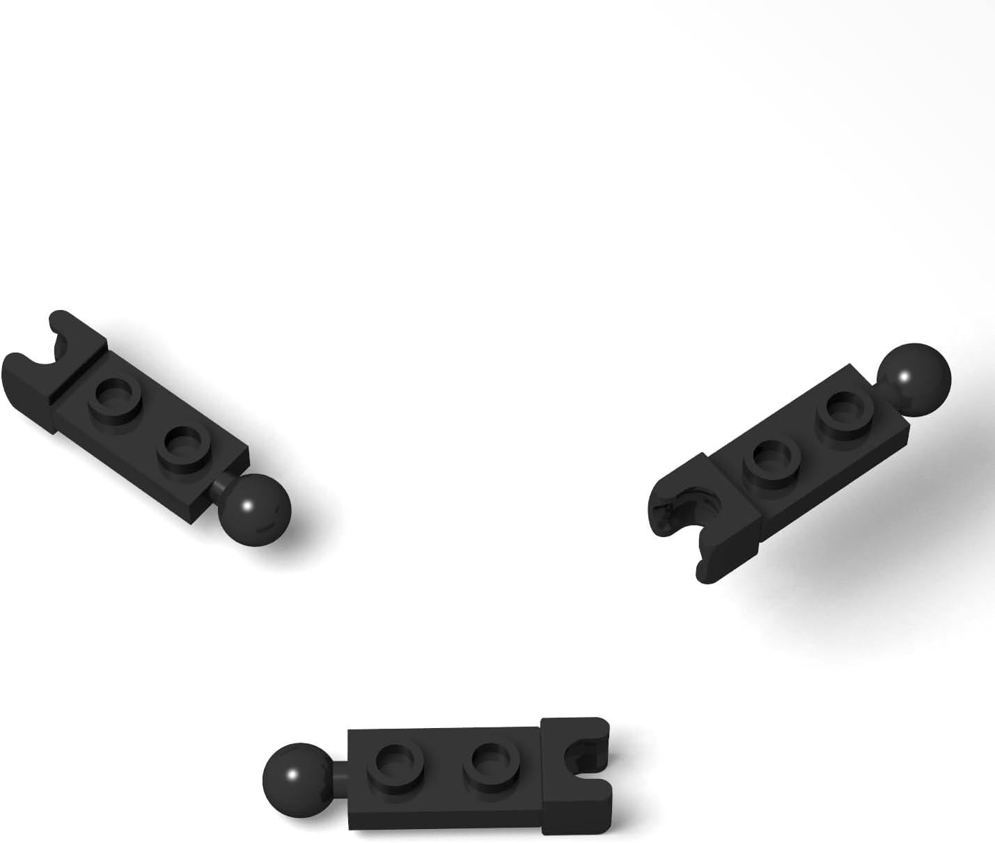 120 Piece Building Ball Joints Bulk, Black Plate Special 1x2 with 5.9mm End Cup and Towball, Compatible with Lego Parts and Pieces