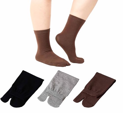 3 Pairs Flip Flop Socks Tabi Split Toe Socks Elastic Cotton Socks for Men Women