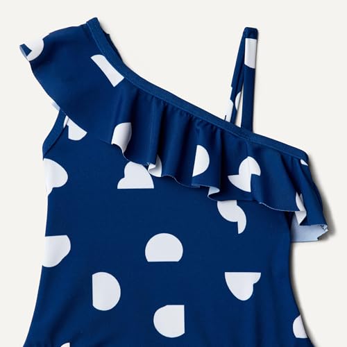 Image of Amazon Essentials Girls and Toddlers' Asymmetric Frill One-Piece Swimsuit