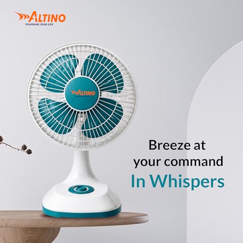 Image of Altino Premuim Powerful Oscillation Table Fan for Home & Office| High Air Delivery| Anti-Dust Decorative Star Rated Table Fan | 3 Speeds | Easy to Clean, 1 Yr Warranty (Green, 12 Inch)