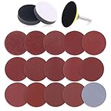 Keadic - Juego de discos de lijado (grano 60-3000, incluye placa de respaldo con vástago de 1/4 pulgadas y cojín de esponja para herramientas rotativas de taladro