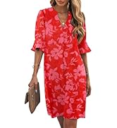 Wkior Summer Dress for Women Short Sleeve Solid Color Loose Casual Elegant  Dress Black S at Amazon Women's Clothing store