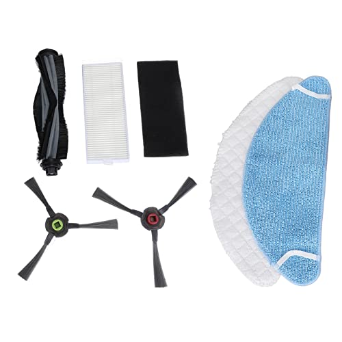 Zohisin Ersatzteilset für Saugroboter Staubsauger Roboter Zubehör Set Waschbarer Wischbezug Einweg Wischbezug Rollenbürste Seitenbürste Filter für Yeedi K650
