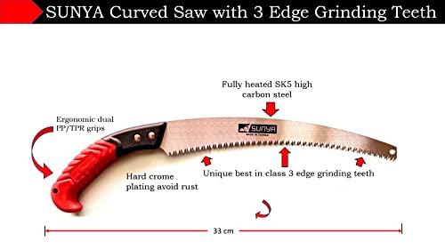Image of SUNYA Pruning Hand Saw Gardening Tools Pruner | Hand Tools for Remove Unwanted Branches in Your Garden, Hand-Powered Outdoors Gardening - non foldable. Replaceable blades