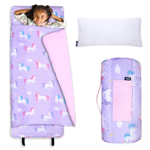 Image of Wildkin Kids Original Nap Mat – Cozy Kids Sleep Mat with Pillow, ideal for School & Travel