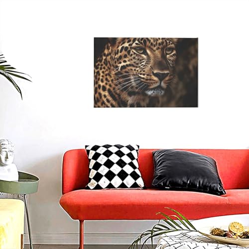 Toile léopard marron 45x30 cm encadrée et prête à poser - 5