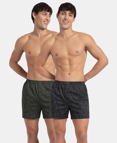 Image of Jockey 8222 Men Super Combed Mercerized Cotton Woven Checkered Inner Boxers with Ultrasoft and Durable Inner Waistband (Pack of 2, Colors & Prints May Vary)