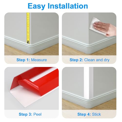 Image of 8Pack Aluminum Metal Corner Protector, 45″x 2″ Peel and Stick L Molding Corner Guards with 90 Angle, for Wall Door Frame Cabinet Furniture Baseboard Protection and Decoration (White)