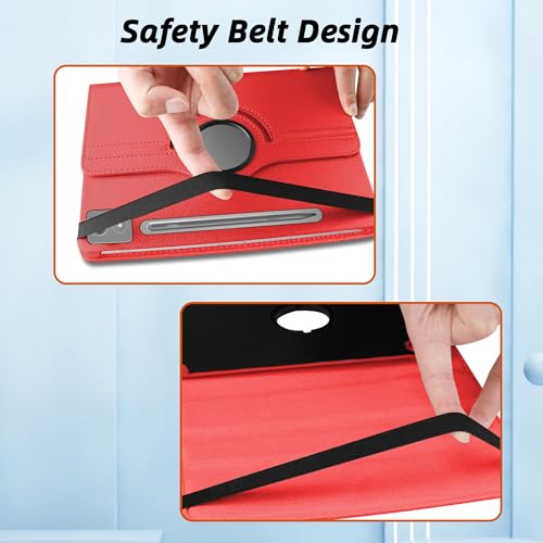 Image of TGK 360 Rotatable Smart Flip Cover for Lenovo Idea Tab Pro 12.7 Inch 2025 TB-373FU TB-375FC Tablet Case (Red)