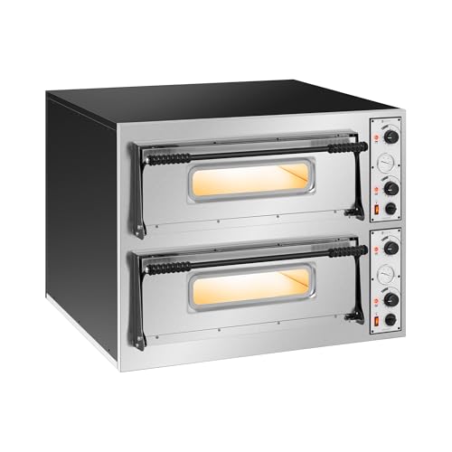 Royal Catering Forno Elettrico Professionale Per Pizza Forno Per Pizzeria RC-POB44 (2 camere, 8 x Ø 32 cm)