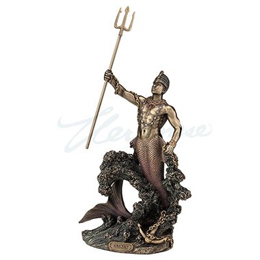 Olokun Détenteur du Deep Sea figurine mythologique bronze art de table Unicorn Studios