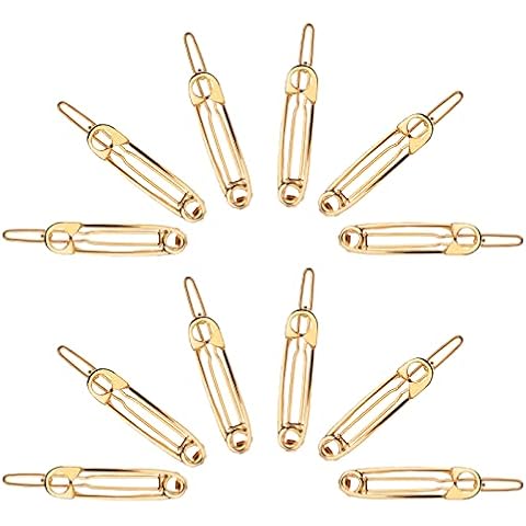 WLLHYF 12Stück Metall Haarspange Gold Goth Snap Legierung Pin Form Haarnadel Vintage Charms Hip Hop Schmuck Haar Zubehör 90er Jahre Stil Ästhetische Geschenke Cover