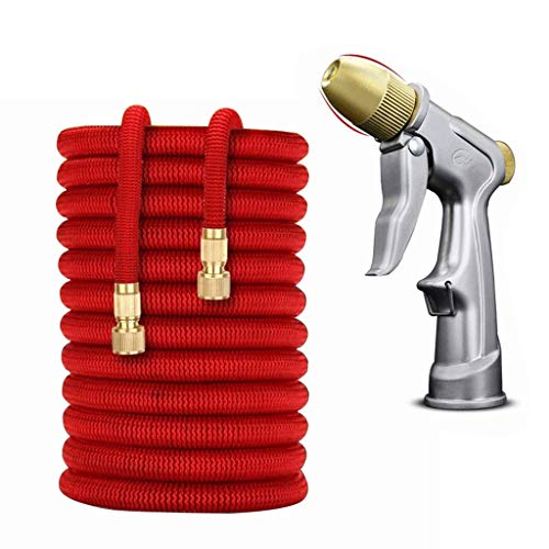 GPWDSN Hose Pipe Connector Kit, 8 Function Water Gun Extended, Alloy Leakproof Magic Multi-function Spray Car Wash Red Household (Size: 30m)