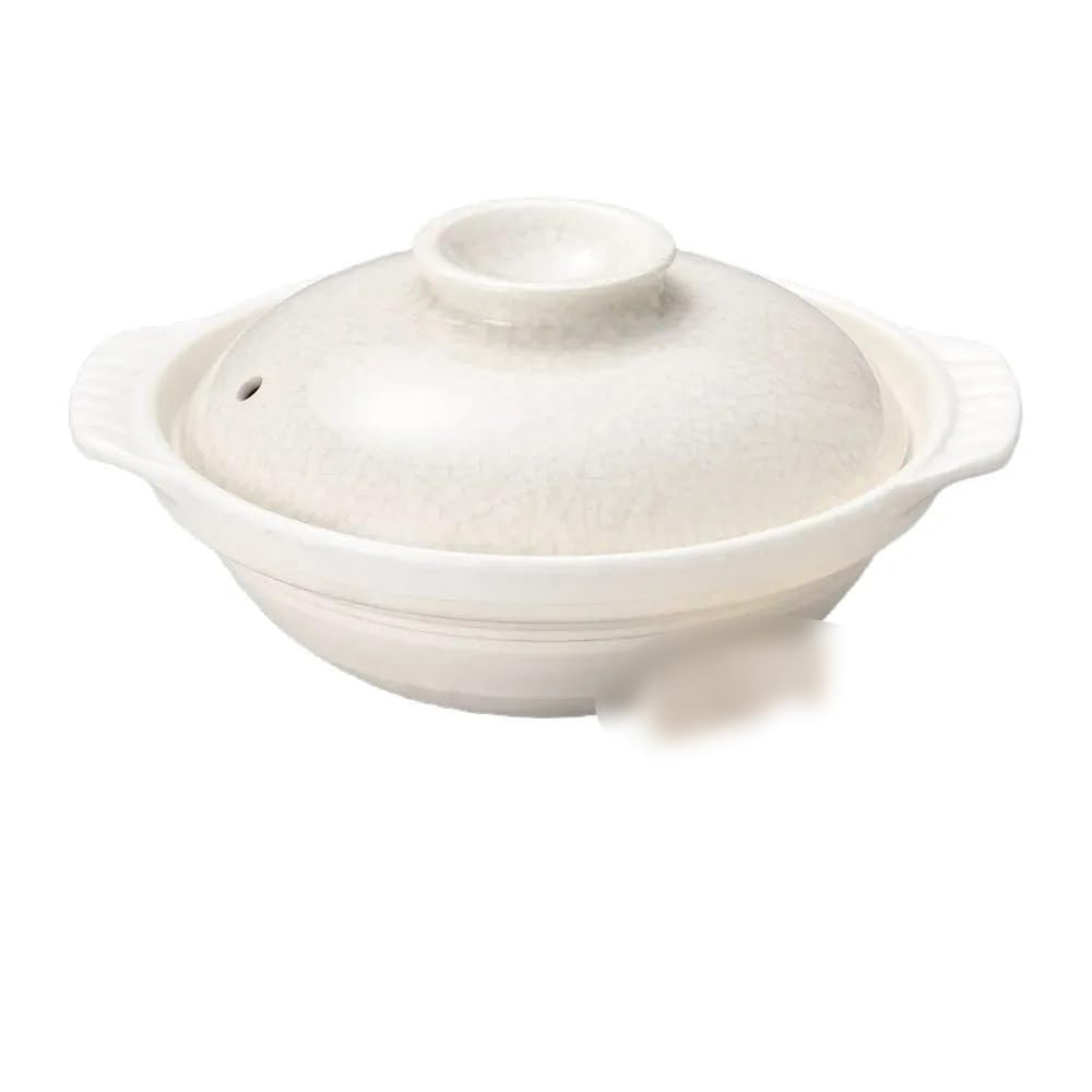 Amazon｜銀峯貫入6号鍋 | 萬古焼土鍋 [ 21.8×φ18.8×10.5㎝ ]｜土鍋