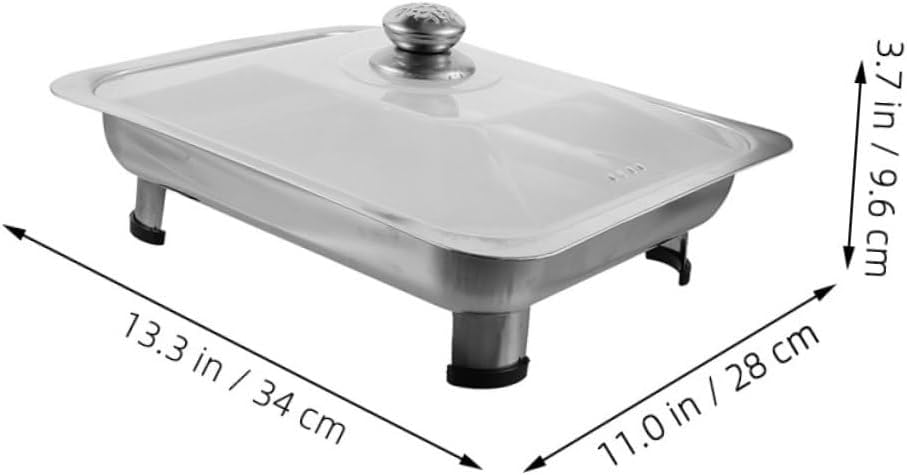 Buffet Server Tray with Lid Chafing Dish for Parties and Cafeterias Serving Platter for Food Easy to Clean Sturdy Design for Buffets
