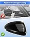 Right Passenger Side Mirror Cover Fit for Volkswagen Jetta 2019-2024 Rearview Mirror Cover Without Turn Signal Black