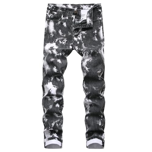 RANMCC Men's Printed Stretch Skinny Jeans Premium Slim Fit Fashionable Designs Denim Pants Jeans
